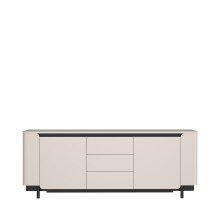 Sideboard >VODOL< in sand,schwarz mit 2 Türen...