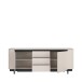 Sideboard >VODOL< in sand,schwarz mit 2 Türen und 2 Schubladen - 204,9x77,9x44,8cm (BxHxT)