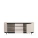 Sideboard >VODOL< in sand,schwarz mit 2 Türen und 2 Schubladen - 204,9x77,9x44,8cm (BxHxT)