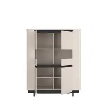 Highboard >VODOL< in sand,schwarz mit 2...