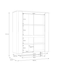 Highboard >VODOL< in sand,schwarz mit 2 Sofclose-Türen - 130,3x161,1x44,8cm (BxHxT)