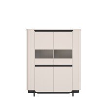 Highboard >VODOL< in sand,schwarz mit 2...