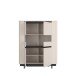 Highboard >VODOL< in sand,schwarz mit 2 Sofclose-Türen - 130,3x161,1x44,8cm (BxHxT)