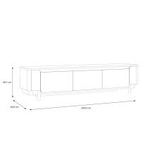 TV-Lowboard >VODOL< in sand,schwarz mit 3 Softclose-Türen- 204,9x49,1x44,8cm (BxHxT)