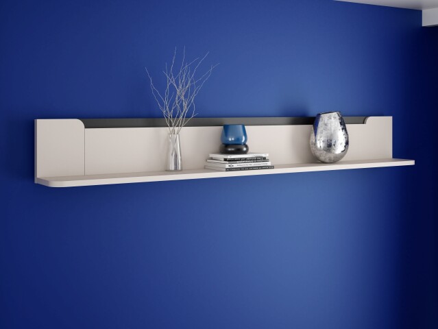 Wandboard >VODOL< in sand,schwarz - 200x25,6x21,9cm (BxHxT)