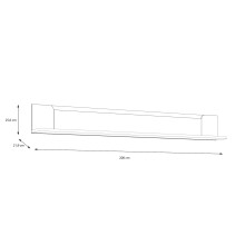 Wandboard >VODOL< in sand,schwarz - 200x25,6x21,9cm (BxHxT)