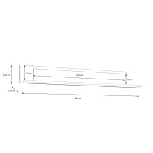 Wandboard >VODOL< in sand,schwarz - 200x25,6x21,9cm (BxHxT)