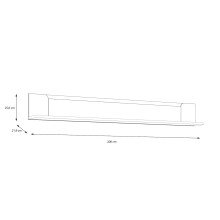 Wandboard >VODOL< in sand,schwarz - 200x25,6x21,9cm (BxHxT)