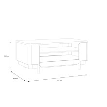 Couchtisch >VODOL< in sand,schwarz - 115x49,4x65,4cm (BxHxT)