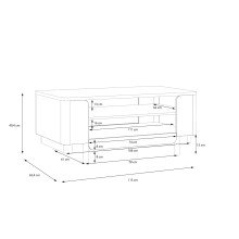 Couchtisch >VODOL< in sand,schwarz - 115x49,4x65,4cm (BxHxT)
