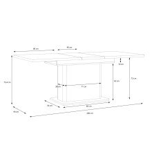 Kulissentisch >VODOL< (ausziehbar bis 200cm) in sand,schwarz - 160(200)x75,4x90cm (BxHxT)