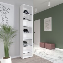 Schuhregal >CANBERRA< in weiß,schwarz mit 7...