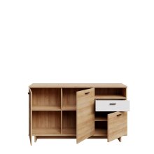 Sideboard >CHESAPEAKE< in Schnee Eiche/ Riviera Eiche Dekor, 3 Türen und 1 Schublade - 149,6x85,7x41,3cm (BxHxT)
