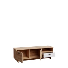Lowboard >CHESAPEAKE< in Schnee/Riviera Eiche Dekor mit 2 Türen und 1 Schublade - 149,6x47,3x41,3cm (B/H/T)