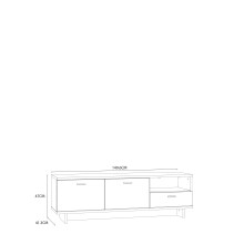Lowboard >CHESAPEAKE< in Schnee/Riviera Eiche Dekor mit 2 Türen und 1 Schublade - 149,6x47,3x41,3cm (B/H/T)