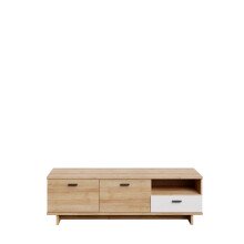Lowboard >CHESAPEAKE< in Schnee/Riviera Eiche Dekor mit 2 Türen und 1 Schublade - 149,6x47,3x41,3cm (B/H/T)
