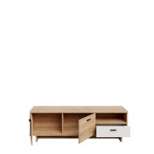 Lowboard >CHESAPEAKE< in Schnee/Riviera Eiche Dekor mit 2 Türen und 1 Schublade - 149,6x47,3x41,3cm (B/H/T)