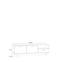 Lowboard >CHESAPEAKE< in Schnee/Riviera Eiche Dekor mit 2 Türen und 1 Schublade - 149,6x47,3x41,3cm (B/H/T)