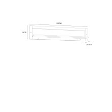 Wandregal >CHESAPEAKE< in Schnee Eiche/ Riviera Eiche Dekor - 150x32x20,4cm (BxHxT)