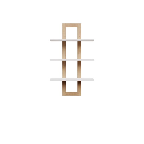Wandregal >CHESAPEAKE< in Schnee Eiche/ Riviera Eiche Dekor - 70x121,1x23,6cm (BxHxT)