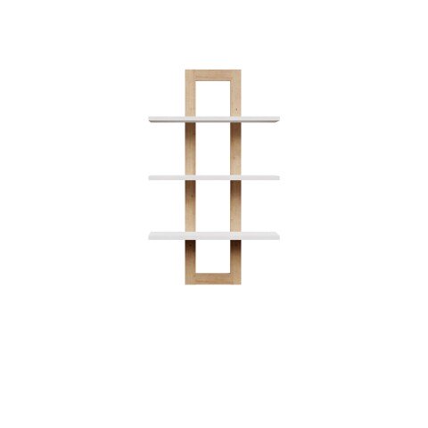 Wandregal >CHESAPEAKE< in Schnee Eiche/ Riviera Eiche Dekor - 70x121,1x23,6cm (BxHxT)
