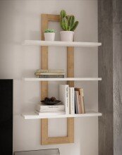 Wandregal >CHESAPEAKE< in Schnee Eiche/ Riviera Eiche Dekor - 70x121,1x23,6cm (BxHxT)