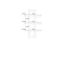 Wandregal >CHESAPEAKE< in Schnee Eiche/ Riviera Eiche Dekor - 70x121,1x23,6cm (BxHxT)
