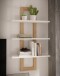 Wandregal >CHESAPEAKE< in Schnee Eiche/ Riviera Eiche Dekor - 70x121,1x23,6cm (BxHxT)