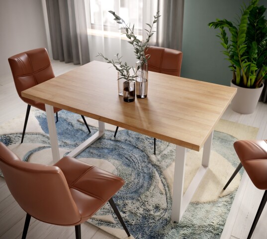 Esstisch >CHESAPEAKE< in Riviera Eiche/weiß - 140x74,7x90cm (B/H/T)