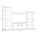 Wohnwand >COMO< in Uni Wolfram Grau / Planked Eiche Dekor inkl. Beleuchtung - 319,3x203,3x52cm (BxHxT)