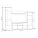 Wohnwand >COMO< in Uni Wolfram Grau / Planked Eiche Dekor inkl. Beleuchtung - 319,3x203,3x52cm (BxHxT)