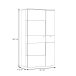 Vitrine >COMO< in Uni Wolfram Grau/ Planked Eiche Dekor inkl. Beleuchtung - 90,1x168,1x41,3cm (BxHxT)