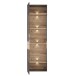 Vitrine >COMO< in Uni Wolfram Grau / Planked Eiche Dekor inkl. Beleuchtung - 60,4x203,3x41,3cm (BxHxT)