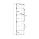 Vitrine >COMO< in Uni Wolfram Grau / Planked Eiche Dekor inkl. Beleuchtung - 60,4x203,3x41,3cm (BxHxT)