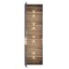 Vitrine >COMO< in Uni Wolfram Grau / Planked Eiche Dekor inkl. Beleuchtung - 60,4x203,3x41,3cm (BxHxT)