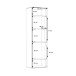 Vitrine >COMO< in Uni Wolfram Grau / Planked Eiche Dekor inkl. Beleuchtung - 60,4x203,3x41,3cm (BxHxT)