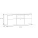 Lowboard >COMO< in Grau / Planked Eiche Dekor mit 2 Türen - 149,8x59,3x52 (BxHxT)