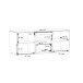 Lowboard >COMO< in Grau / Planked Eiche Dekor mit 2 Türen - 149,8x59,3x52 (BxHxT)