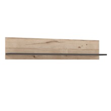 Wandregal >COMO< in Uni Wolfram Grau/ Planked Eiche Dekor - 149,8x28,5x21,5cm (BxHxT)