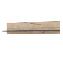 Wandregal >COMO< in Uni Wolfram Grau/ Planked Eiche Dekor - 149,8x28,5x21,5cm (BxHxT)