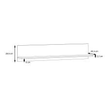 Wandregal >COMO< in Uni Wolfram Grau/ Planked Eiche Dekor - 149,8x28,5x21,5cm (BxHxT)