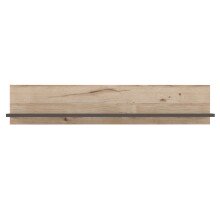 Wandregal >COMO< in Uni Wolfram Grau/ Planked Eiche...