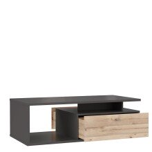 Couchtisch >COMO< in Uni Wolfram Grau/ Planked Eiche - 120x40,2x59cm (BxHxT)