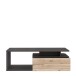 Couchtisch >COMO< in Uni Wolfram Grau/ Planked Eiche - 120x40,2x59cm (BxHxT)