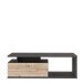 Couchtisch >COMO< in Uni Wolfram Grau/ Planked Eiche - 120x40,2x59cm (BxHxT)