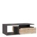 Couchtisch >COMO< in Uni Wolfram Grau/ Planked Eiche - 120x40,2x59cm (BxHxT)