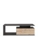 Couchtisch >COMO< in Uni Wolfram Grau/ Planked Eiche - 120x40,2x59cm (BxHxT)