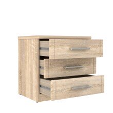 Nachtkommode >GLORIA< in Sonoma Eiche Dekor, 3 Schubladen - 45,2x45,9x35,1cm (BxHxT)