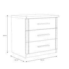 Nachtkommode >GLORIA< in Sonoma Eiche Dekor, 3 Schubladen - 45,2x45,9x35,1cm (BxHxT)