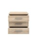 Nachtkommode >GLORIA< in Sonoma Eiche Dekor, 3 Schubladen - 45,2x45,9x35,1cm (BxHxT)